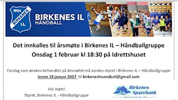 Innkalling til årsmøte i Håndballgruppa